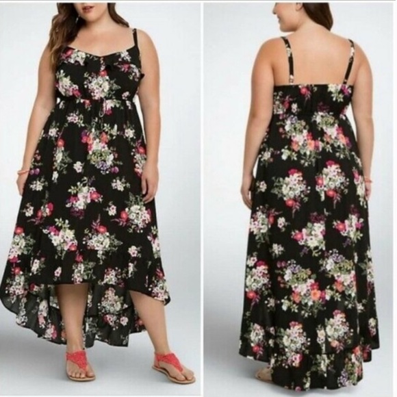 Torrid Red Rose Ruffle Dress - Picture 3 of 3